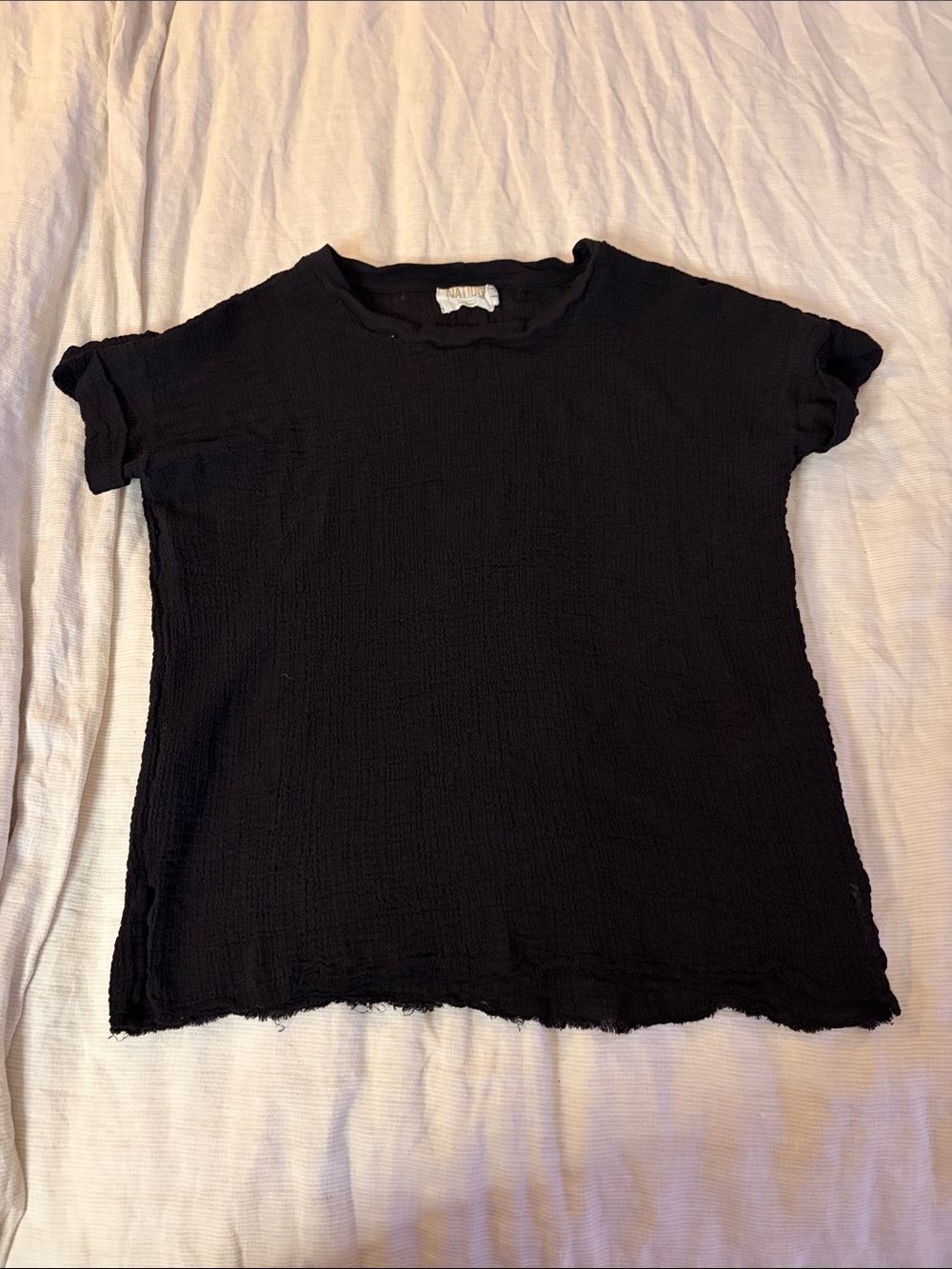 Nation LTD Black Short-Sleeve Textured Tee